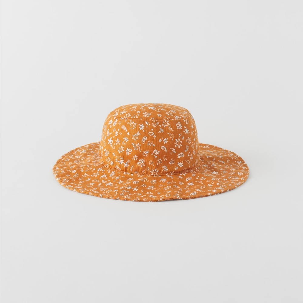 NWT Zara 6-9Y wide brim floral hat